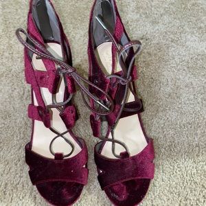 Velvet magenta heels